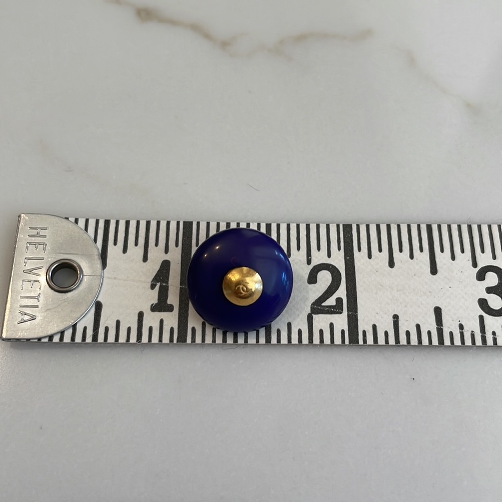 Chanel Indigo Round Gold CC Logo Shank Button - Picture 5 of 7